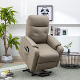 English Elm Massage Recliner Chair Electric Power Lift Chairs With Side Pocket, Adjustable Massage and Heating Function For Adults and Seniors, Olive Grey