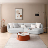 English Elm Eye-Catching Curved Sofa With Deep Seating Sectional Sofa Grey