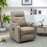 English Elm Massage Recliner Chair Electric Power Lift Chairs With Side Pocket, Adjustable Massage and Heating Function For Adults and Seniors, Olive Grey