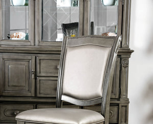 English Elm Glorious Classic Gray Dining Chairs Set Of 2 - Elegant Leatherette & Solid Wood, Comfortable Design B011115502