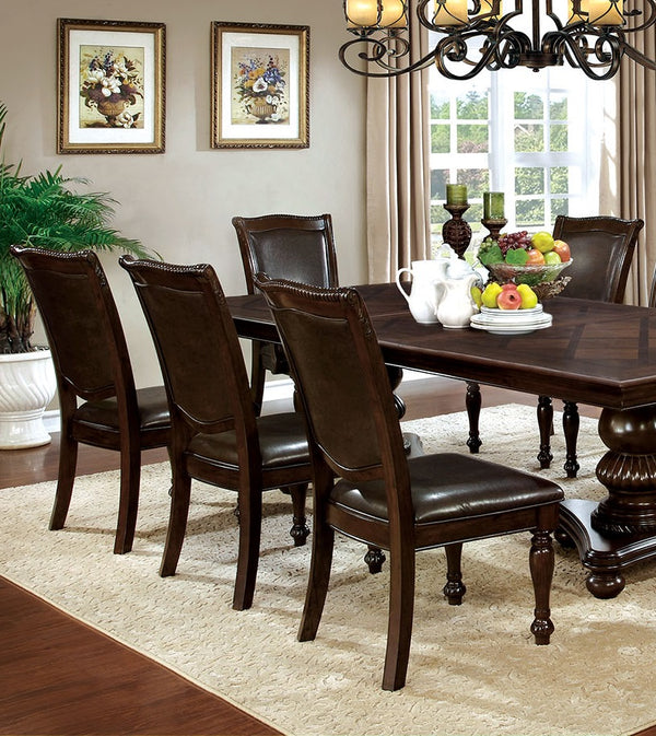 English Elm Glorious Classic Traditional Dining Chairs Set Of 2 – Cherry Solid Wood, Leatherette, Timeless Elegance B011115494