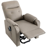 English Elm Massage Recliner Chair Electric Power Lift Chairs With Side Pocket, Adjustable Massage and Heating Function For Adults and Seniors, Olive Grey