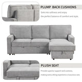 English Elm Upholstery Sleeper Sectional Sofa With Storage Space, Usb Port, 2 Cup Holders On Back Cushions