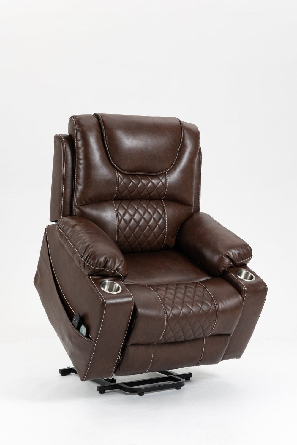 English Elm Lounge Power Lift Recliner with Massage Heat and Full Flat Recline for Living Room W547S00039