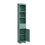 English Elm Tall Bathroom Cabinet, Freestanding Storage Cabinet With Drawer, Mdf Board, Adjustable Shelf, Green