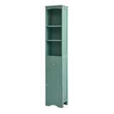 English Elm Tall Bathroom Cabinet, Freestanding Storage Cabinet With Drawer, Mdf Board, Adjustable Shelf, Green