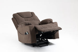 English Elm Lounge Power Lift Recliner with Massage Heat and Full Flat Recline for Living Room W547S00040