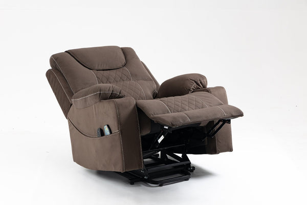 English Elm Lounge Power Lift Recliner with Massage Heat and Full Flat Recline for Living Room W547S00040