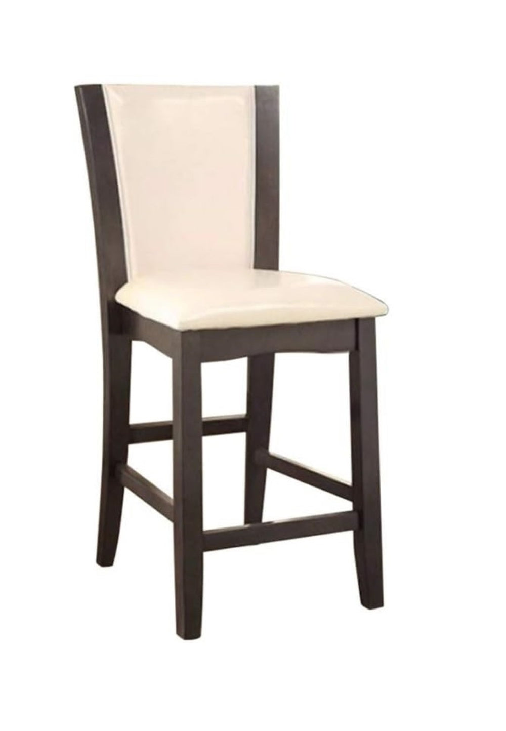 English Elm Style Comfort Contemporary Counter Height Chairs - Gray & Ivory Leatherette, Set Of 2 For Dining! B011115668-GIGA