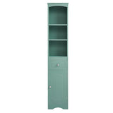 English Elm Tall Bathroom Cabinet, Freestanding Storage Cabinet With Drawer, Mdf Board, Adjustable Shelf, Green