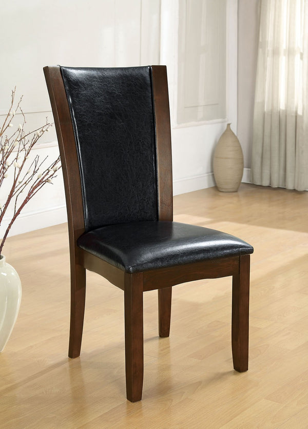 English Elm Style Comfort Contemporary 2-Piece Side Chairs - Dark Cherry Brown Leatherette For Dining Rooms & Kitchens B011115665-GIGA