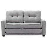 English Elm 59.4" Loveseat Sofa With Pull-Out Bed Modern Upholstered Couch With Side Pocket For Living Room Office, Grey