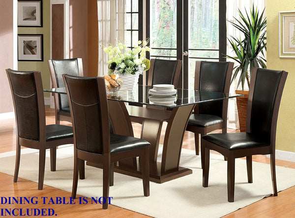 English Elm Style Comfort Contemporary 2-Piece Side Chairs - Dark Cherry Brown Leatherette For Dining Rooms & Kitchens B011115665-GIGA