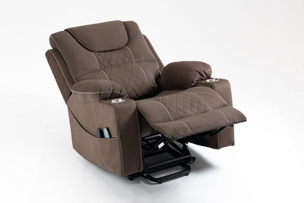 English Elm Lounge Power Lift Recliner with Massage Heat and Full Flat Recline for Living Room W547S00040