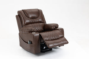 English Elm Lounge Power Lift Recliner with Massage Heat and Full Flat Recline for Living Room W547S00039