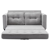 English Elm 59.4" Loveseat Sofa With Pull-Out Bed Modern Upholstered Couch With Side Pocket For Living Room Office, Grey