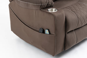 English Elm Lounge Power Lift Recliner with Massage Heat and Full Flat Recline for Living Room W547S00040