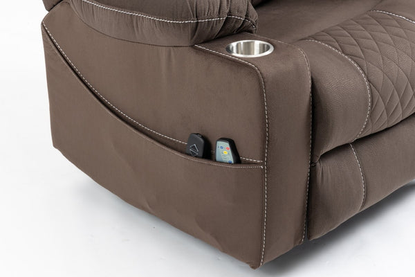 English Elm Lounge Power Lift Recliner with Massage Heat and Full Flat Recline for Living Room W547S00040