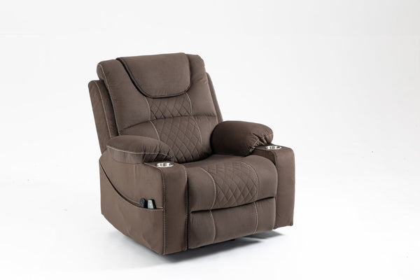 English Elm Lounge Power Lift Recliner with Massage Heat and Full Flat Recline for Living Room W547S00040
