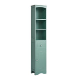 English Elm Tall Bathroom Cabinet, Freestanding Storage Cabinet With Drawer, Mdf Board, Adjustable Shelf, Green