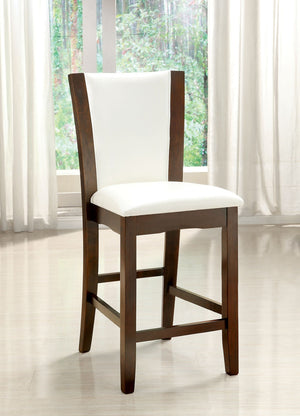 English Elm Style Comfort Parsons Counter Height Chairs Set of 2 Cherry Wood Leatherette Seat B011115670