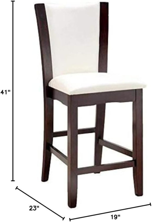 English Elm Style Comfort Parsons Counter Height Chairs Set of 2 Cherry Wood Leatherette Seat B011115670
