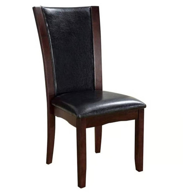 English Elm Style Comfort Contemporary 2-Piece Side Chairs - Dark Cherry Brown Leatherette For Dining Rooms & Kitchens B011115665-GIGA