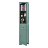 English Elm Tall Bathroom Cabinet, Freestanding Storage Cabinet With Drawer, Mdf Board, Adjustable Shelf, Green