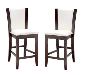 English Elm Style Comfort Parsons Counter Height Chairs Set of 2 Cherry Wood Leatherette Seat B011115670