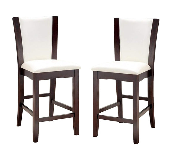 English Elm Style Comfort Parsons Counter Height Chairs Set of 2 Cherry Wood Leatherette Seat B011115670