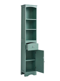 English Elm Tall Bathroom Cabinet, Freestanding Storage Cabinet With Drawer, Mdf Board, Adjustable Shelf, Green