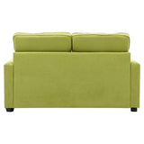 English Elm 59.4" Loveseat Sofa With Pull-Out Bed Modern Upholstered Couch With Side Pocket For Living Room Office, Green