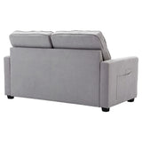 English Elm 59.4" Loveseat Sofa With Pull-Out Bed Modern Upholstered Couch With Side Pocket For Living Room Office, Grey