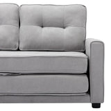 English Elm 59.4" Loveseat Sofa With Pull-Out Bed Modern Upholstered Couch With Side Pocket For Living Room Office, Grey