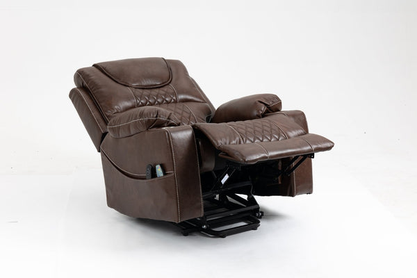 English Elm Lounge Power Lift Recliner with Massage Heat and Full Flat Recline for Living Room W547S00039