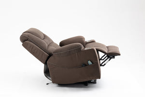 English Elm Lounge Power Lift Recliner with Massage Heat and Full Flat Recline for Living Room W547S00040