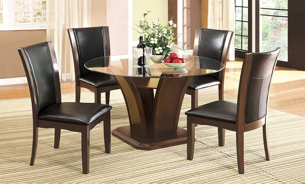 English Elm Style Comfort Contemporary 2-Piece Side Chairs - Dark Cherry Brown Leatherette For Dining Rooms & Kitchens B011115665-GIGA