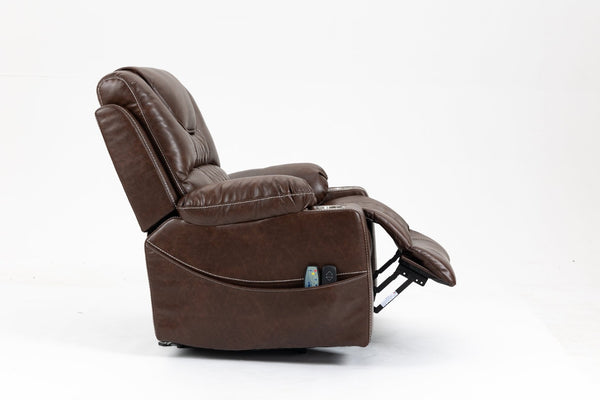English Elm Lounge Power Lift Recliner with Massage Heat and Full Flat Recline for Living Room W547S00039
