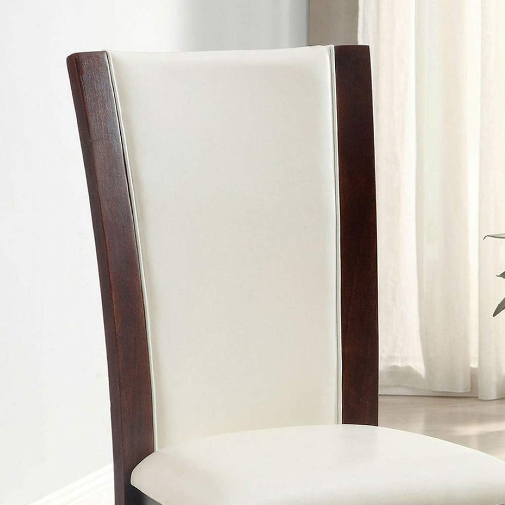 English Elm Style Comfort Parsons Counter Height Chairs Set of 2 Cherry Wood Leatherette Seat B011115670