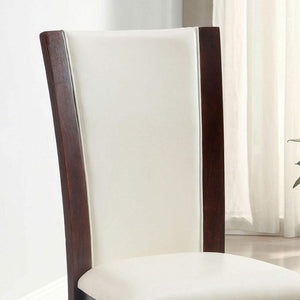 English Elm Style Comfort Parsons Counter Height Chairs Set of 2 Cherry Wood Leatherette Seat B011115670