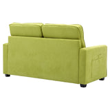 English Elm 59.4" Loveseat Sofa With Pull-Out Bed Modern Upholstered Couch With Side Pocket For Living Room Office, Green