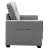 English Elm 59.4" Loveseat Sofa With Pull-Out Bed Modern Upholstered Couch With Side Pocket For Living Room Office, Grey