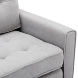 English Elm 59.4" Loveseat Sofa With Pull-Out Bed Modern Upholstered Couch With Side Pocket For Living Room Office, Grey