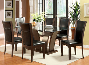 English Elm Style Comfort Contemporary 2-Piece Side Chairs - Dark Cherry Brown Leatherette For Dining Rooms & Kitchens B011115665-GIGA