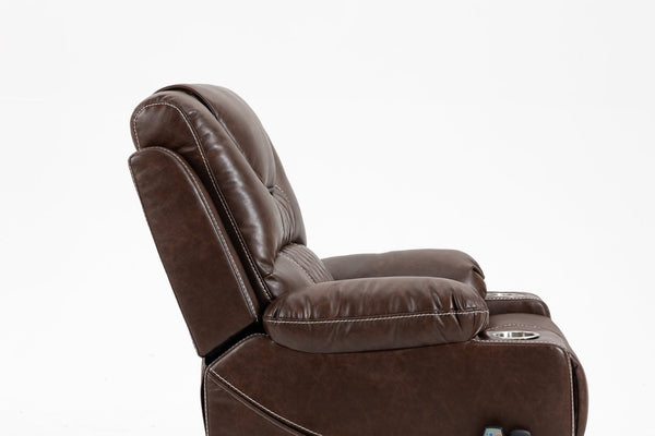 English Elm Lounge Power Lift Recliner with Massage Heat and Full Flat Recline for Living Room W547S00039