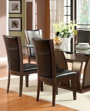 English Elm Style Comfort Contemporary 2-Piece Side Chairs - Dark Cherry Brown Leatherette For Dining Rooms & Kitchens B011115665-GIGA