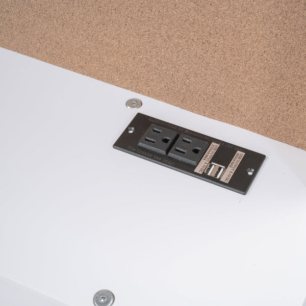 English Elm Twin Daybed with Trundle Shelves, Blackboard, Corkboard, USB Ports — Space-Saving White Pine Bedroom Hub GX000341AAK-1