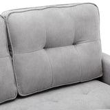 English Elm 59.4" Loveseat Sofa With Pull-Out Bed Modern Upholstered Couch With Side Pocket For Living Room Office, Grey