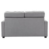 English Elm 59.4" Loveseat Sofa With Pull-Out Bed Modern Upholstered Couch With Side Pocket For Living Room Office, Grey