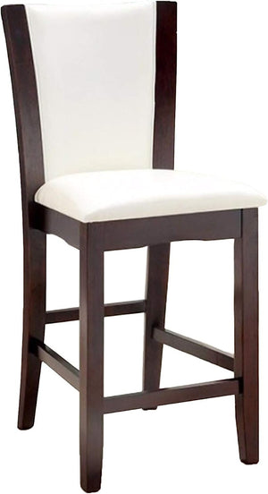 English Elm Style Comfort Parsons Counter Height Chairs Set of 2 Cherry Wood Leatherette Seat B011115670